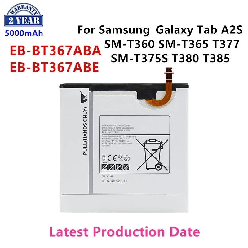 

Brand New EB-BT367ABA EB-BT367ABE 5000mAh Battery For Samsung Galaxy A2S 8.0 T385 T380 2017 Edition T377 T360 T365