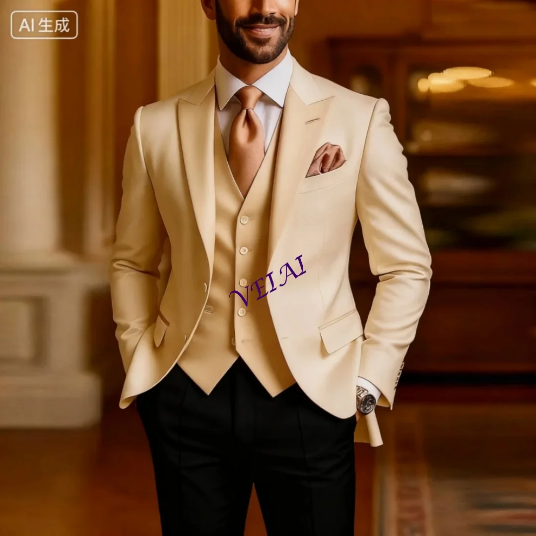 

Индивидуальный темный деловой мужской смокинг Novo Marfim & Rose для жениха, свадебных торжеств и церемоний, мужской костюм для выступлений