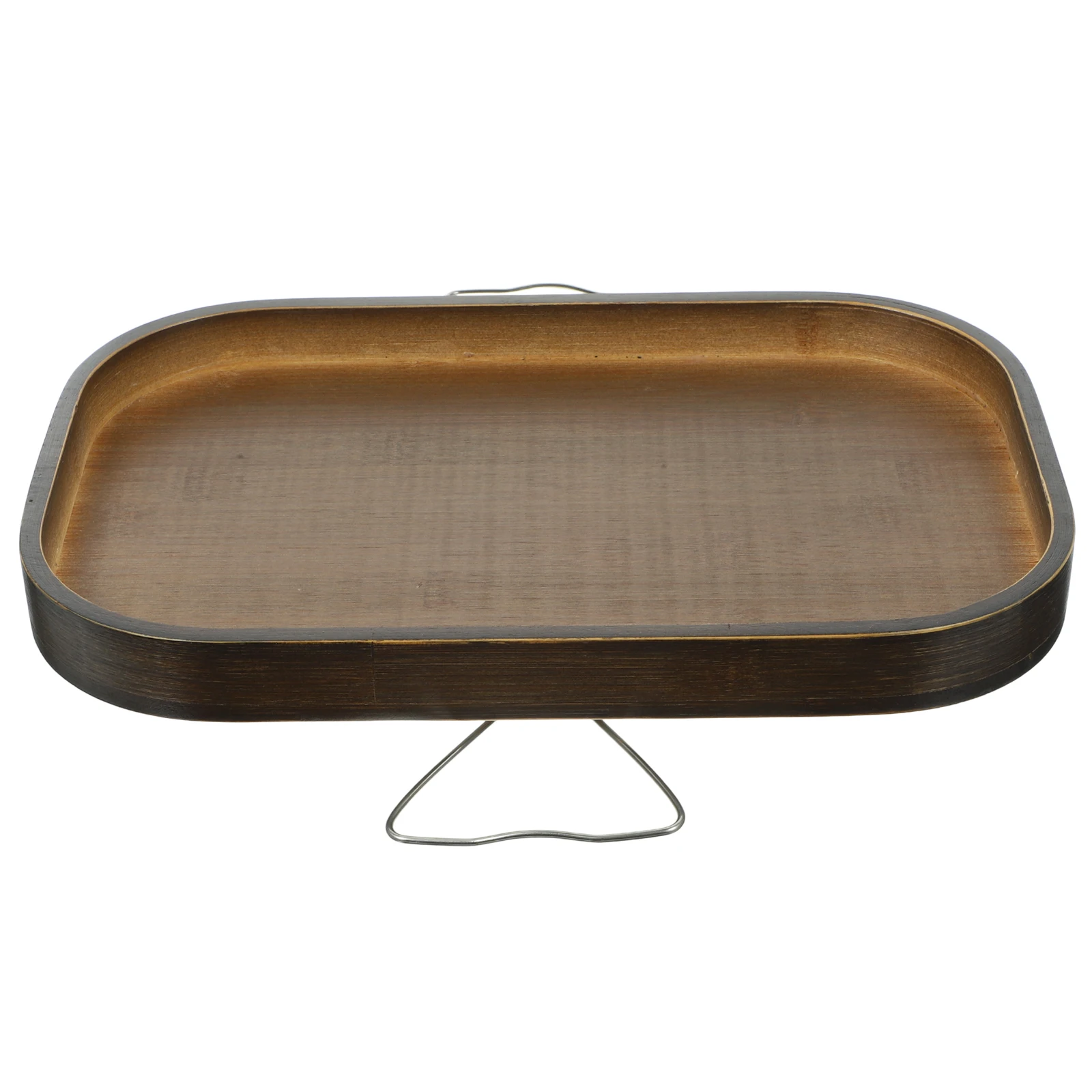 

Sofa Armrest Tray Table Bamboo Material Strong Load Bearing Capacity Non-Deformable Raised Edge Easy Storage