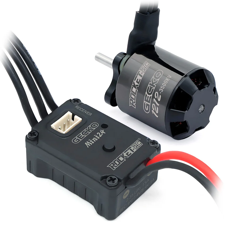 ROCKET-RC GECKO MINI24 ESC 1212 Silnik Bezszczotkowy Bezczujnikowy Combo Wodoodporny 6.0V/7.4V/8.4V BEC Do Samochodów RC 1/16 1/18 1/24