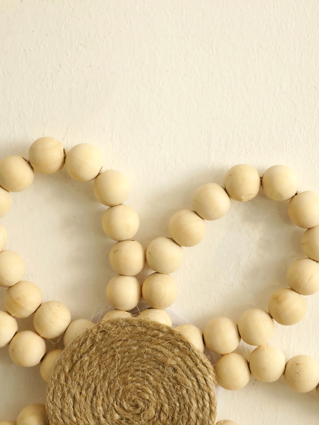 Wooden Beads Flower Hanging Home Decoration Spring Floral Wreath Boho Wall Decor Garland Farmhouse Wreath For Front Door Crafts