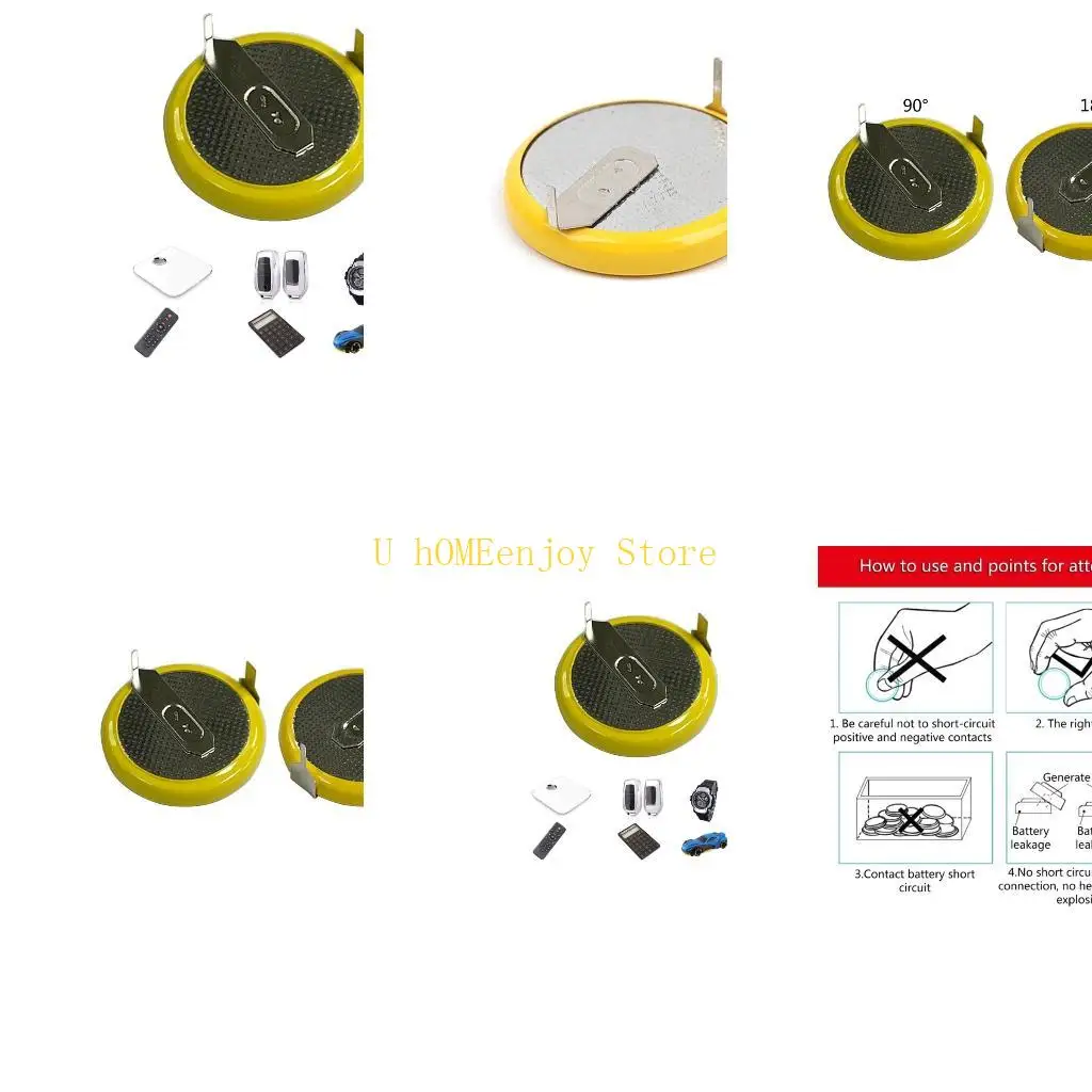B0KF LIR2032 Battery Replacement 45mAh 3.6V Lithium Button Cell Battery Coin Cell Battery Rechargeable Battery for Watch