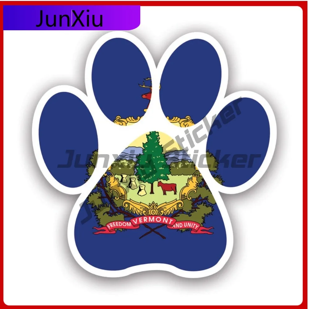 

Vermont State Paw Sun Resistant Weather Resistant Sport For Bumper Rear Windshield Motorcycle No Residue Removable Decoration
