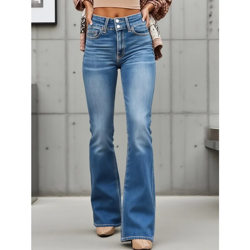 

Womens Y2K Casual Slim Fit Jeans Vintage Denim Pants High Waist Stretch Trousers Retro Y2k jeans baggy jeans y2k pants flared