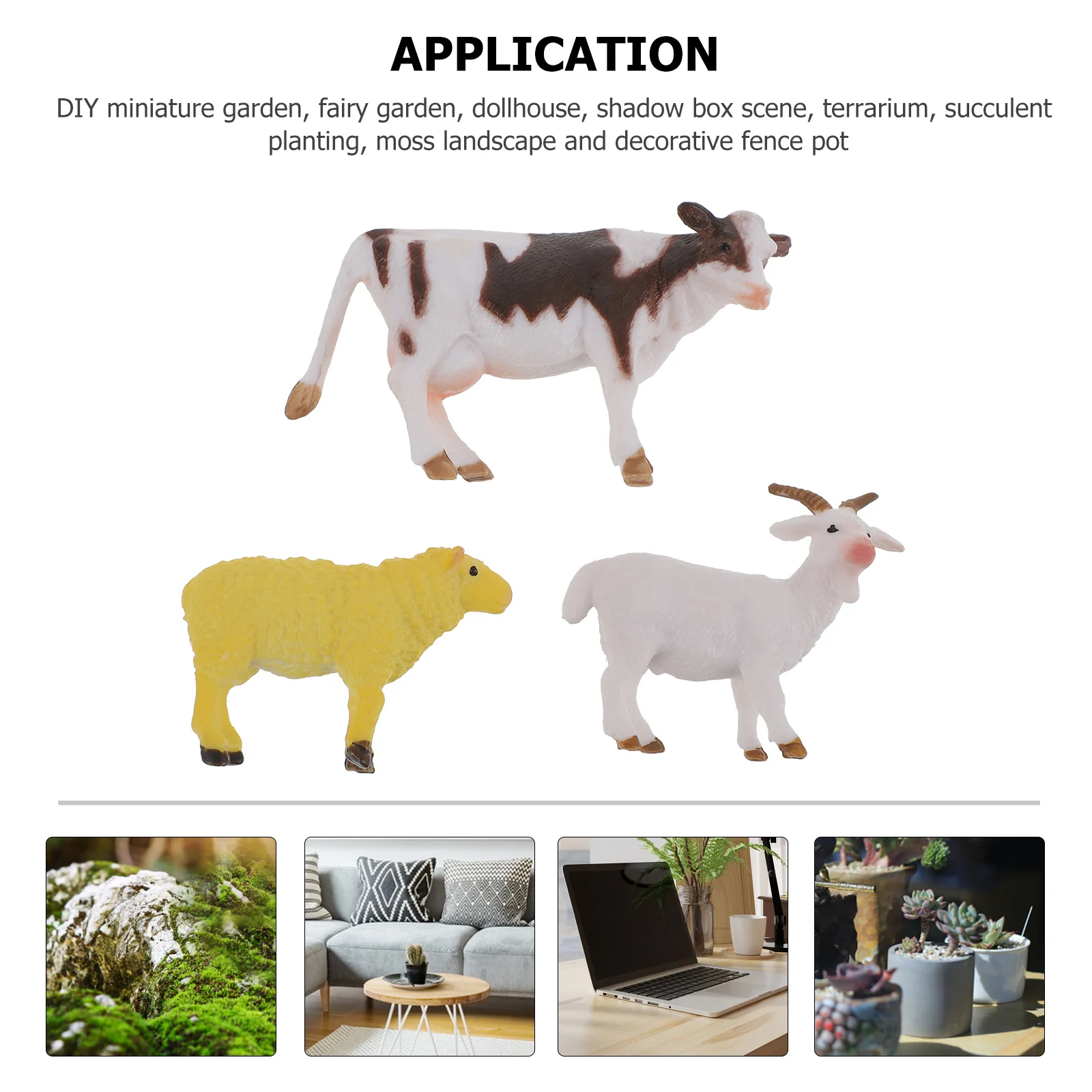 3 pezzi figurine di animali mini modelli realistici per micro decorazioni paesaggistiche scultura artificiale della fauna selvatica mini