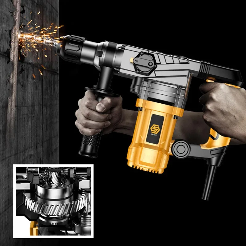 Portable Electric Demolition Hammer 220V Electric Pick Impact Drill Multi-function Hammer Drill