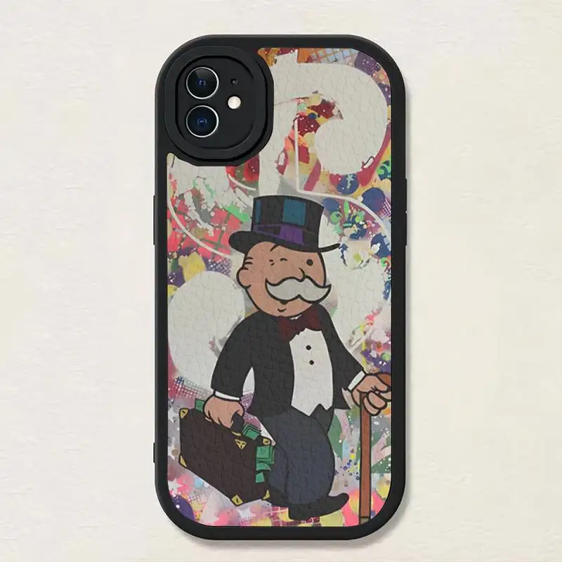 Dollar Monopolysเคสโทรศัพท์หนังสําหรับIphone 13 Pro Max 12 Mini 11 14 X XR XS 7 8 Plusซิลิโคนกันกระแทก