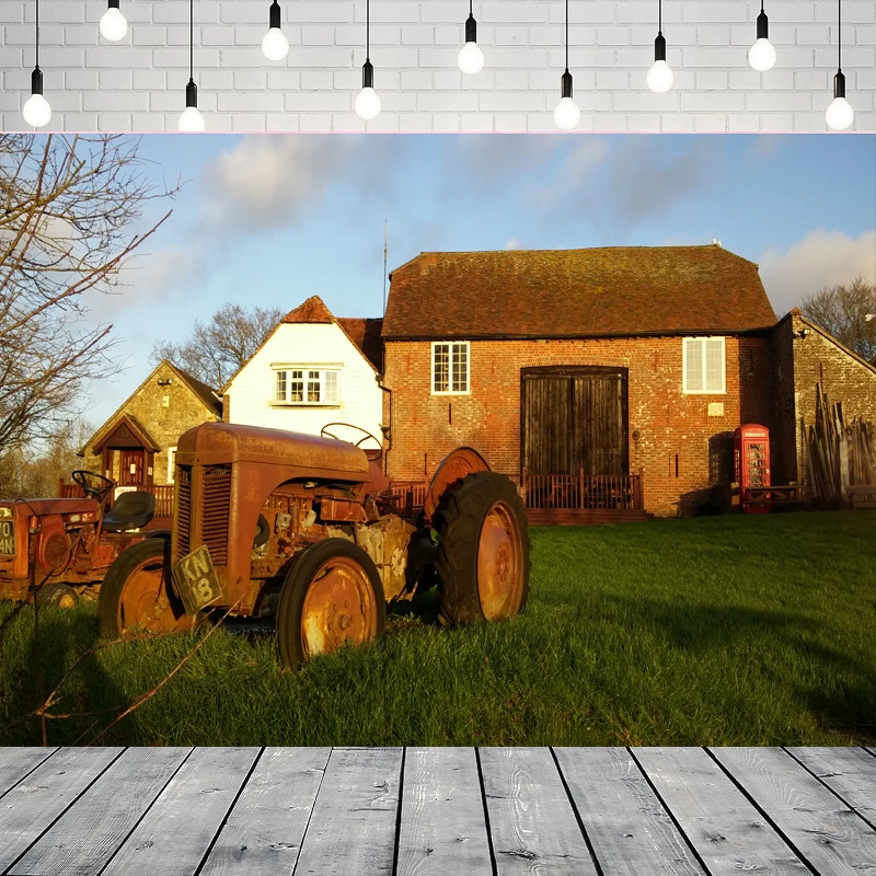 Agriculture Farming School - Farm House Green Field Photography Background