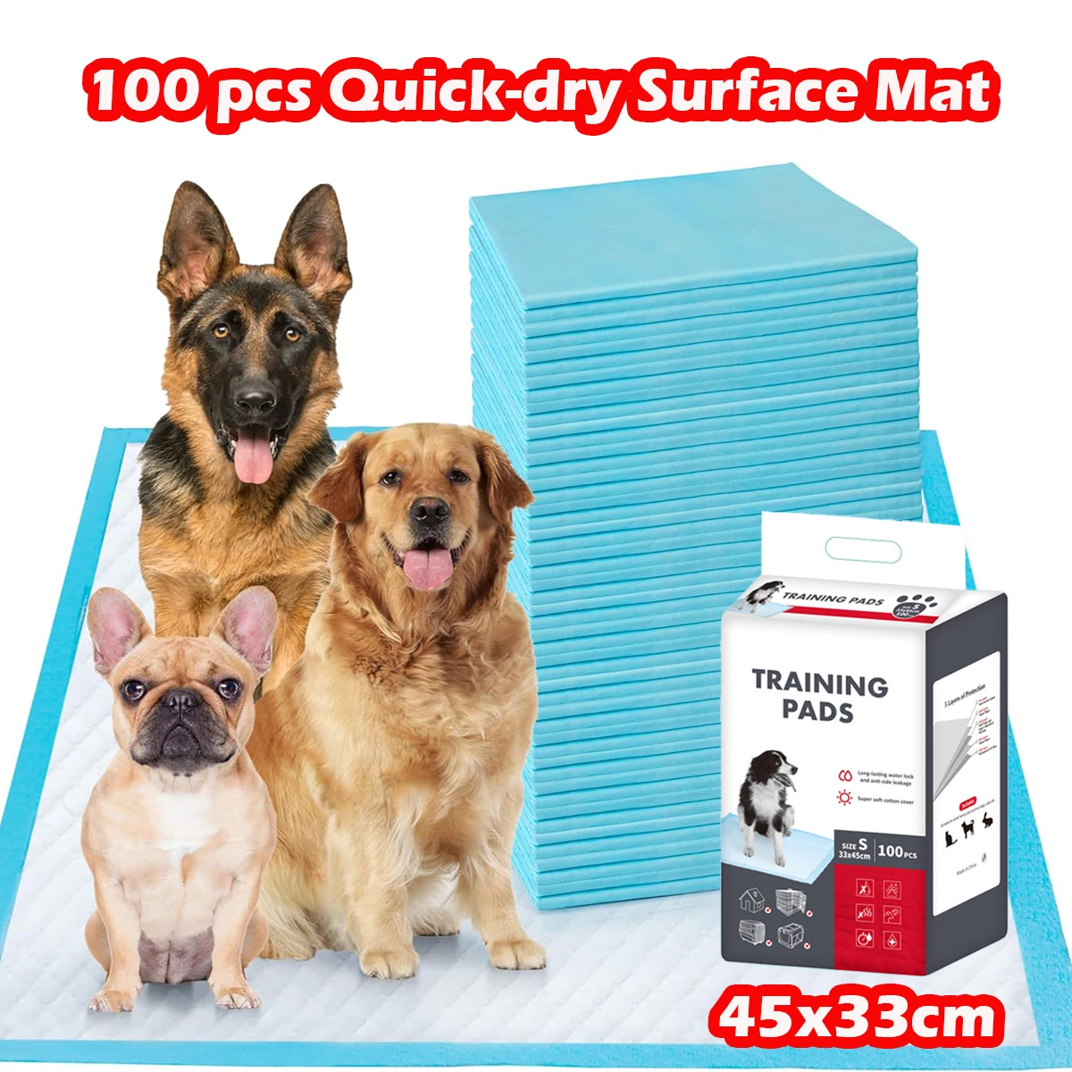 

Super Absorbent Pet Diaper Dog cat Thick Pee Pads Quickdry Disposable Urine Nappy Mat For Cats Dog Diapers Pet Supplies