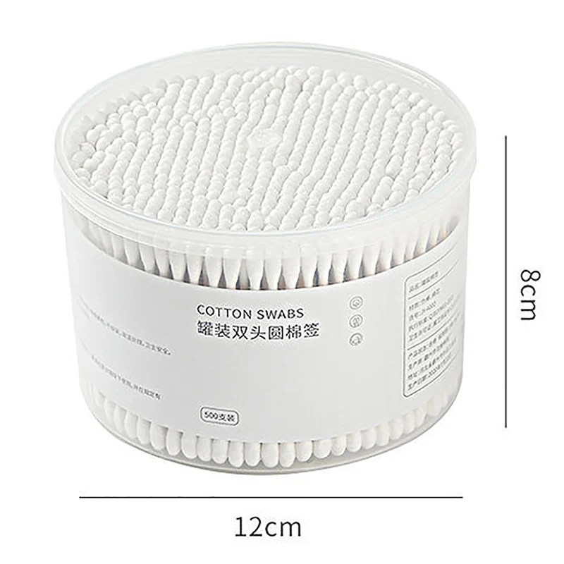 {Ali-CC22} 500 pz/scatola Tamponi di Cotone Usa E Getta A Doppia Testa Donne Trucco Germogli di Cotone Per Bastoni di Legno Naso Orecchie Strumento di Pulizia
