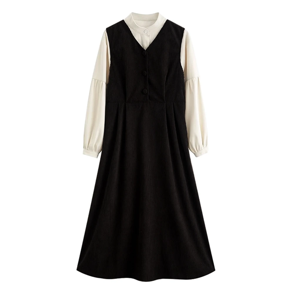 Recién llegado, conjunto de blusa y Dr a cuadros College Sle para mujer, falda larga Faion de principios de otoño, cintura alta, Bubble Sve