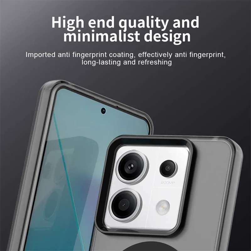 For Xiaomi Redmi Note 13 Pro 5G Case Magsafe Wireless Charging Cover Xiaomi Redmi Note 13 Pro Plus Matte TPU Phone Back Bumper