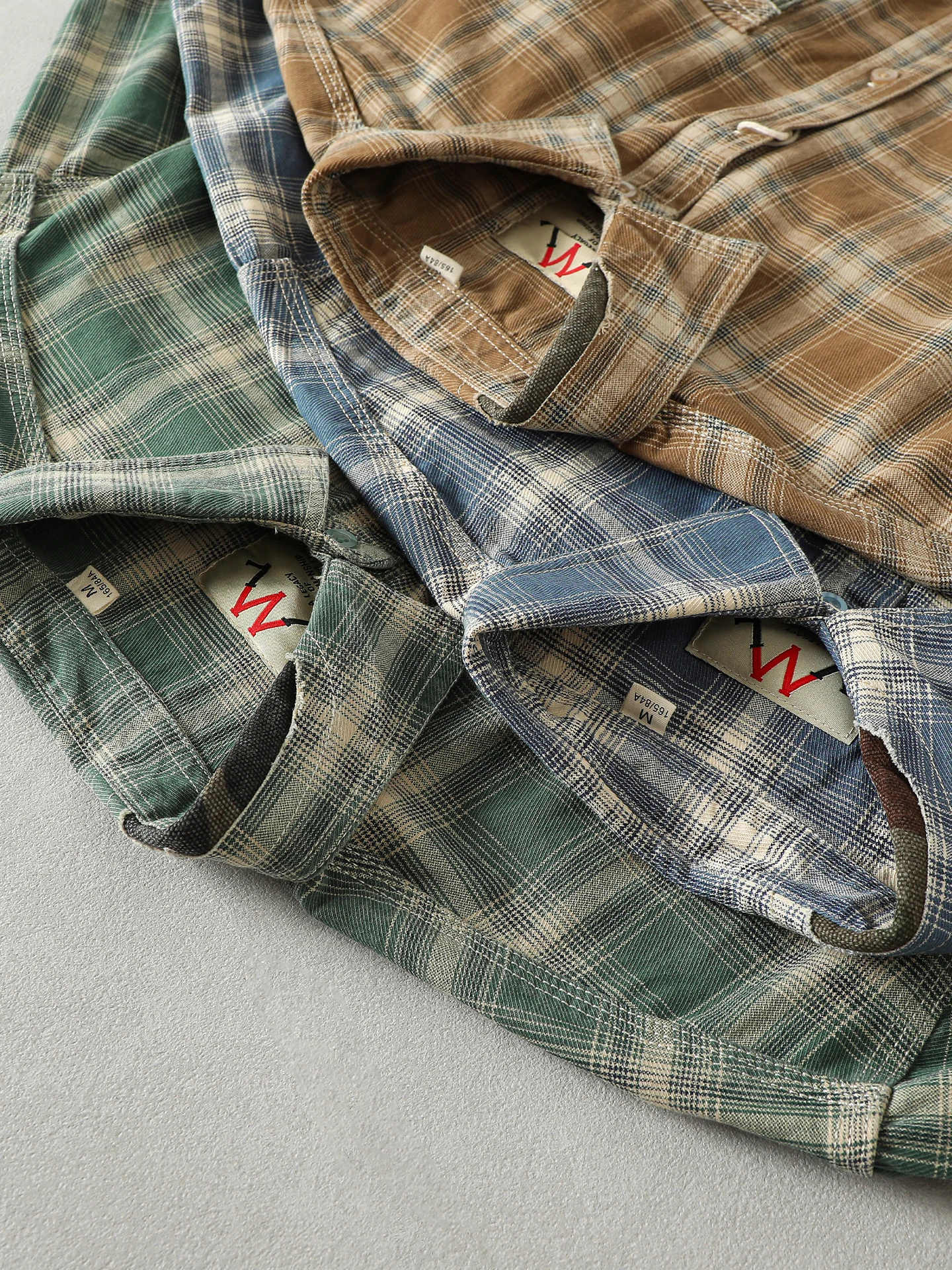 

High Quality Pure Cotton Washed Plaid Short Sleeve American Retro Shirt Men Summer Fashionable Breathable Loose Fit Button up