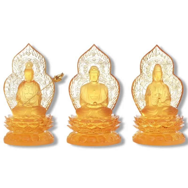 

Exquisite Western suit with Guanyin Bodhisattva double veneer crystal halo glazed religious style