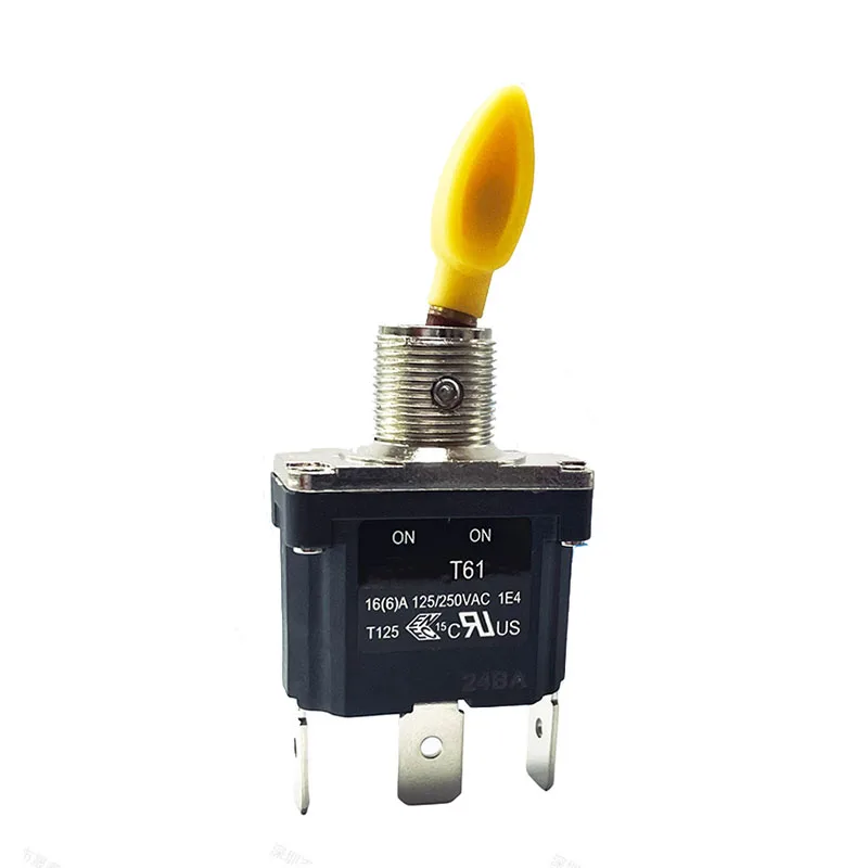 3-pin 2-position waterproof IP68 toggle switch T61 toggle switch 16A125/250V T125 certification