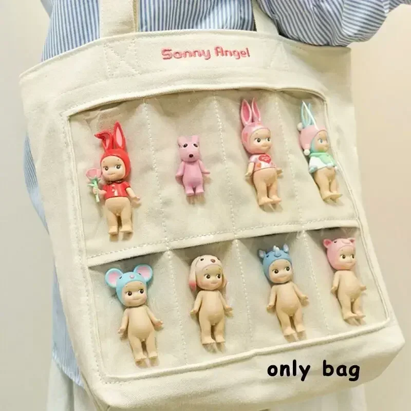 Sonny Angel 2024 New Canvas Transparent Display Multi Quantity Doll Decoration Storage Bag File Bag Notebook Storage Bag Gift