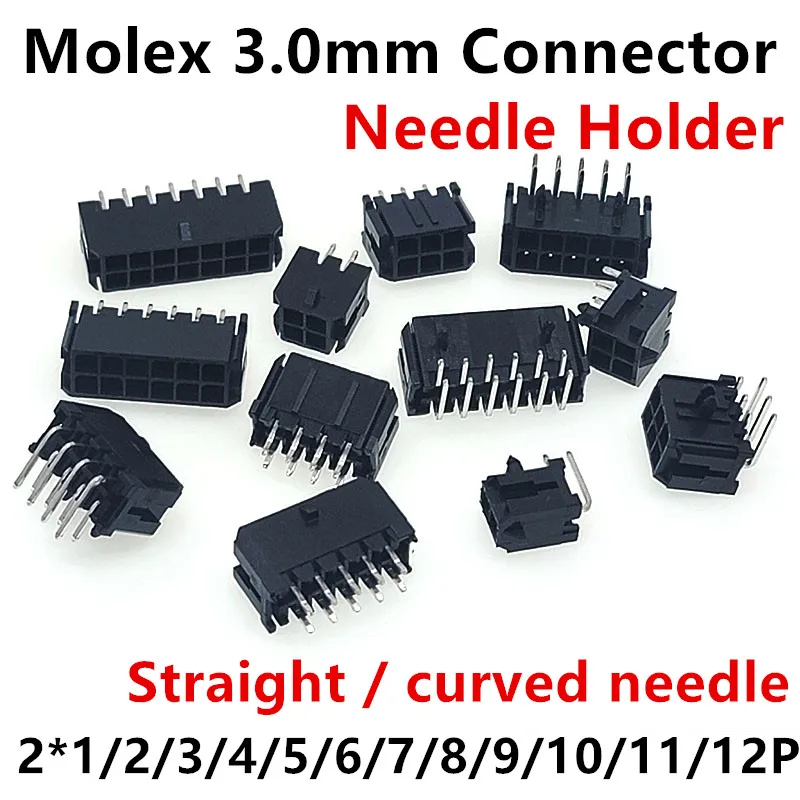 

MX 3.0mm Pitch Molex Connector 43045 Small 5557 Double Row Looper Seat PCB Control Circuit Board 2*1/2/3/4/5/6/7/8/9/10/11/12P