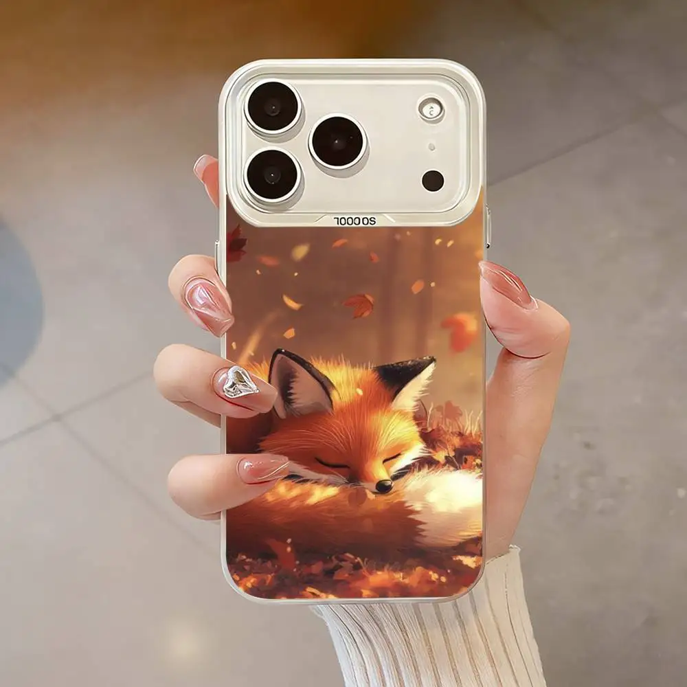 Animal Fox Cool Art Phone Case For iPhone 17,16,13,12,X,11,15,14,Pro,Max,Plus,SE4,Air,Mini White IMD HD Matte