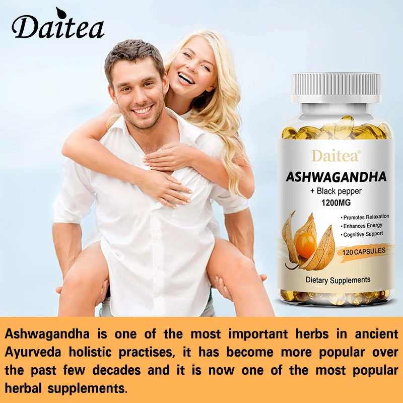 Ashwagandha Extract Capsules Support the Immune System Promotes Sleep - Helps with Stress - Weight Management - Mood Management