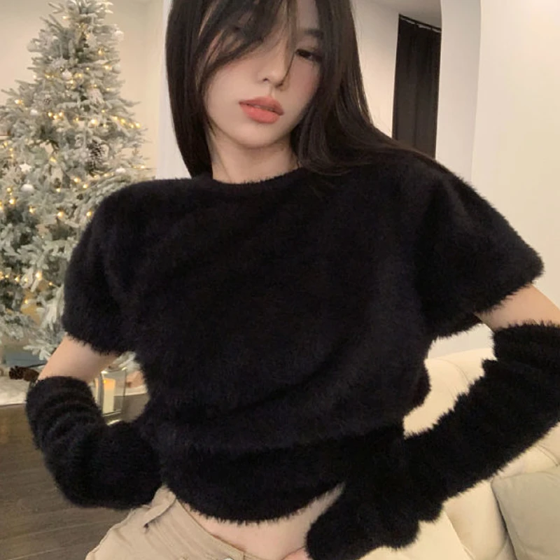 Sweater Pullovers Women Christmas Red Design Clothes All-match Simple Female Elegant Autumn Warm Basic Stylish Solid New Arrival