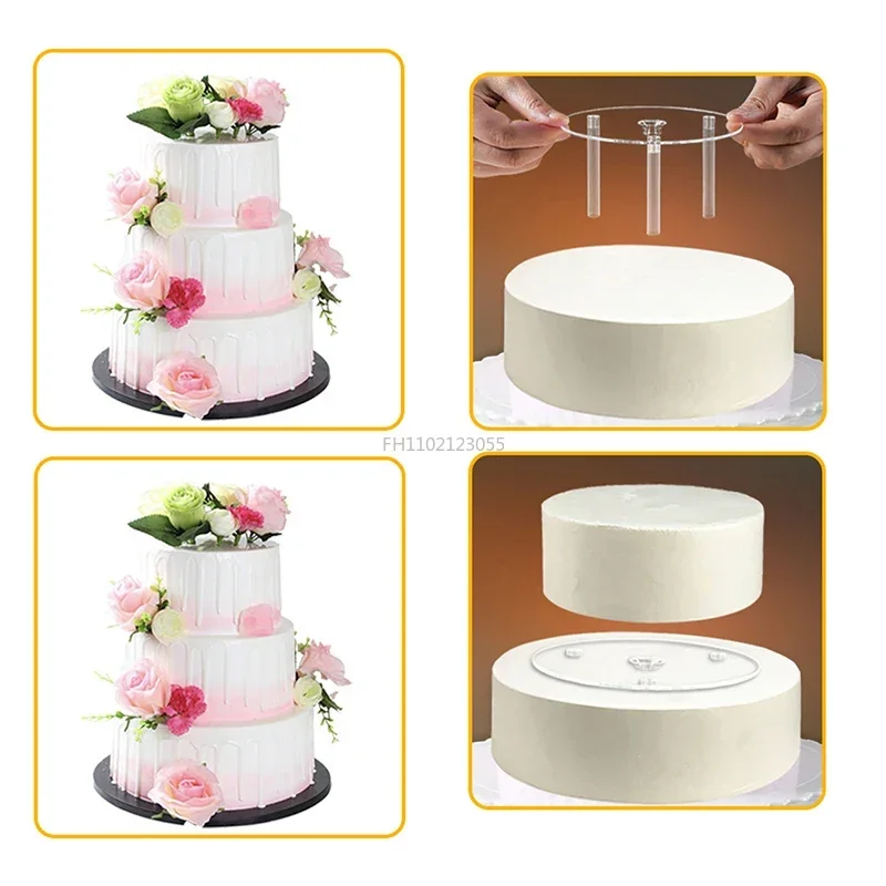 Multi-layer Cake Stand Suspended Gasket Cake Tier Support  Dowel Rods Set Stands Support Straw Frame DIY Cake Decor