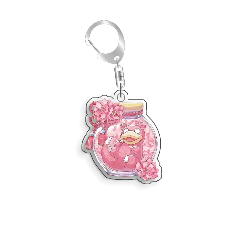 For Pokemon Elf Qikchu Venusaur Charizard Psyduck Torchic Togepi Acrylic Selfmade Cute Cartoon Anime Keychain Pendant Toygift