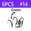 6 piezas, talla 14, verde