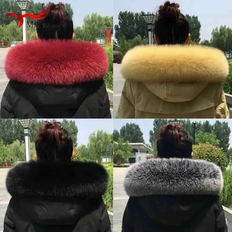 Real Fox Fur Collar Winter Women Natural Genuine Fur Scarf High Quality Fashion Warm Muffler And Luxury Scarves Russian Ladies