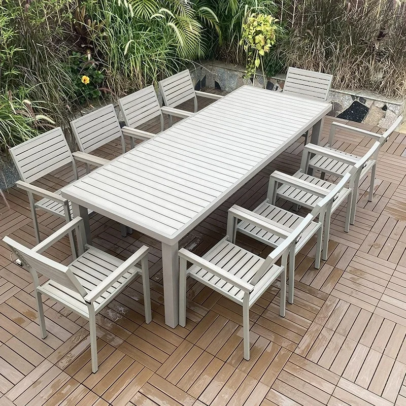 

Modern Durable Outdoor Dining Tables and Chairs-Stainless Steel Foldable Lightweight for Courtyard Garden & Balcony Use