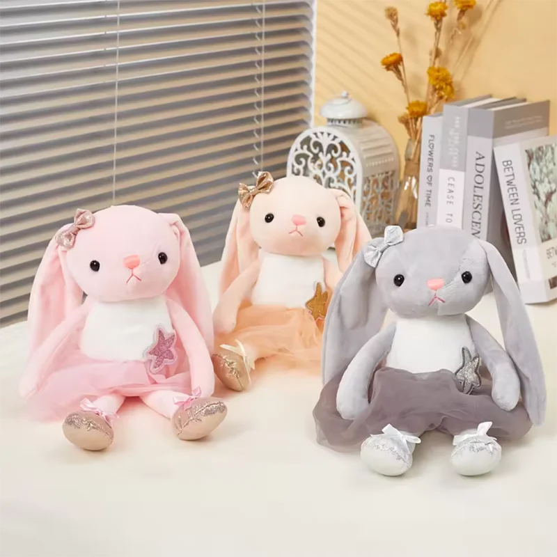 Children's Creative Cartoon Soft Cute Ballet Long Eared Rabbit Plush Toy Soothing Cloth Doll Sleeping Doll