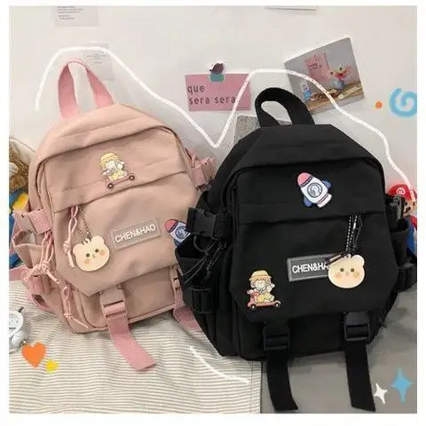 Students Backpack for girl Cute Schoolbag Lady Fashion Shoulder Bag Korean Trend Middle High School