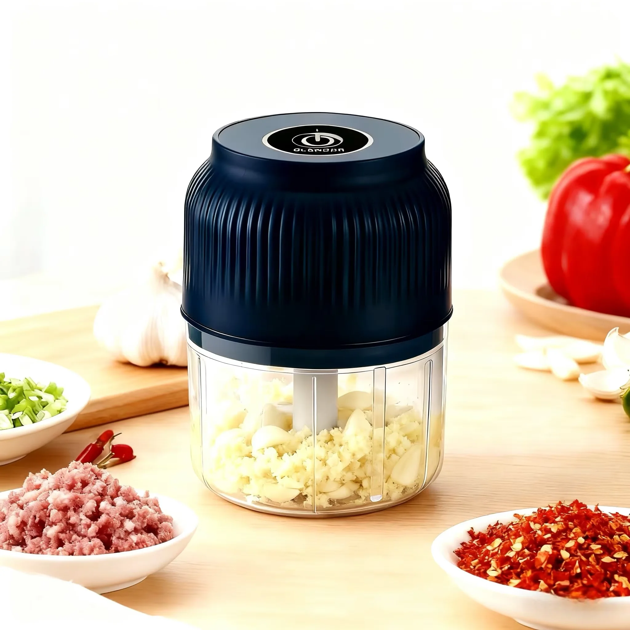 

Электрический измельчитель чеснока, новый перезаряжаемый кухонный комбайн 2025 года для чеснока, имбиря, лука, мяса, овощей, чили, портативный мини-еда