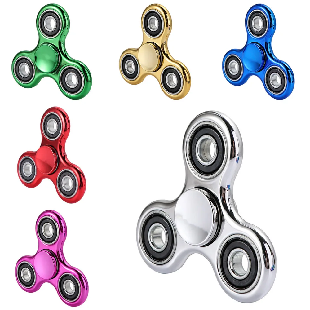4 Bearings Fingertip Gyroscope Plating Interesting Hand Spinner Three Finger Solid Color Fingertip Decompression Adult
