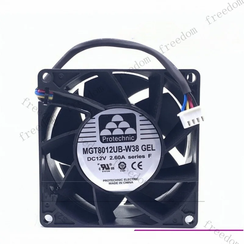 HTS   1 pcs  Protechnic Fan MGT8012UB-W38 GEL Waterproof high air volume fan 8cm  12V 1PCS
