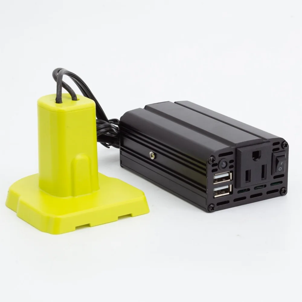 Imagem -06 - Adaptador de Tomada Inversor de Energia Portátil 200w para Ryobi 18v One Mais Íon de Lítio dc 18v para ac 110v Alimentado com Usb Duplo 5v2.4a