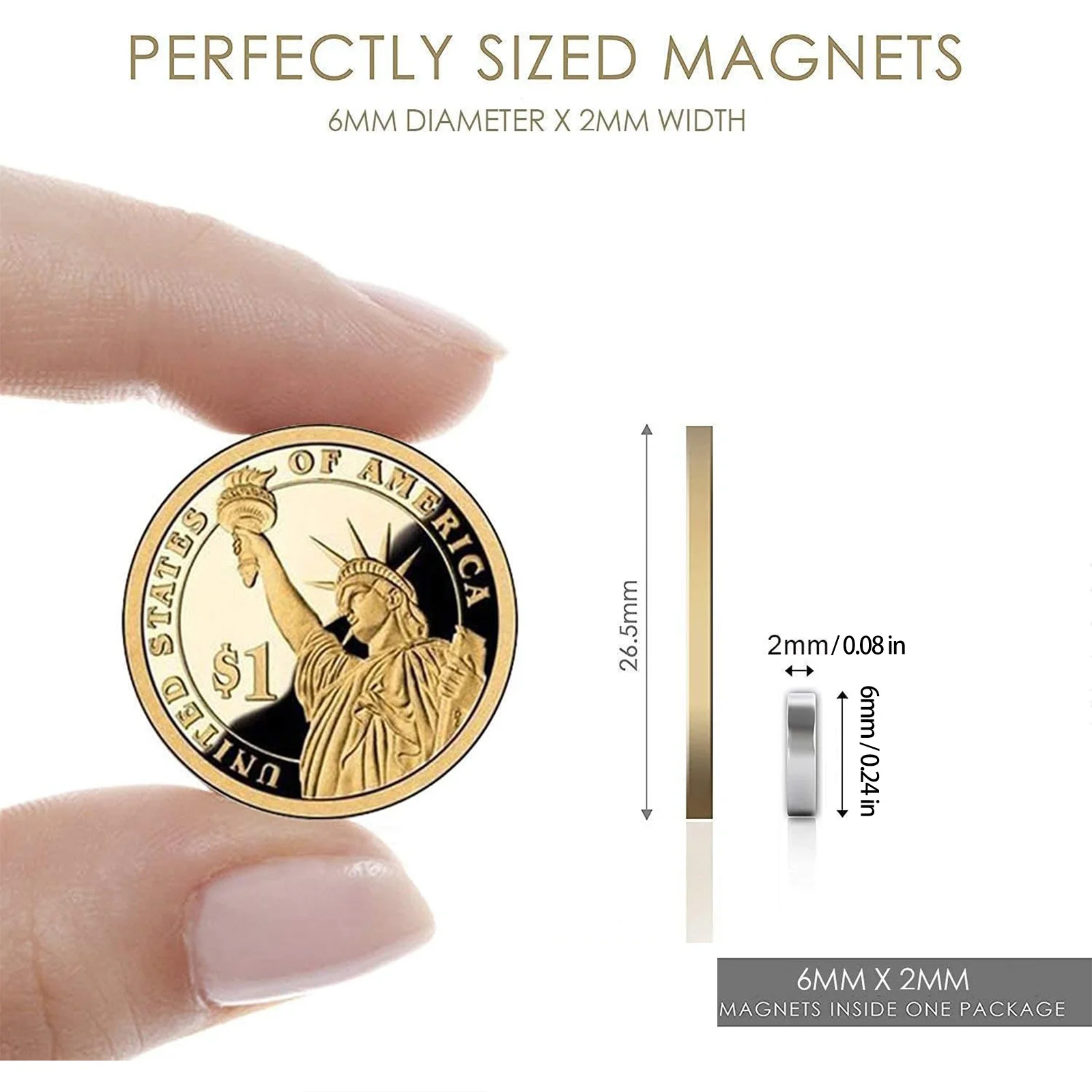 150 Pcs Strong Neodymium Mini Magnets 6x2mm N35 NdFeB Round Super Powerful Strong Permanent Magnetic Disc