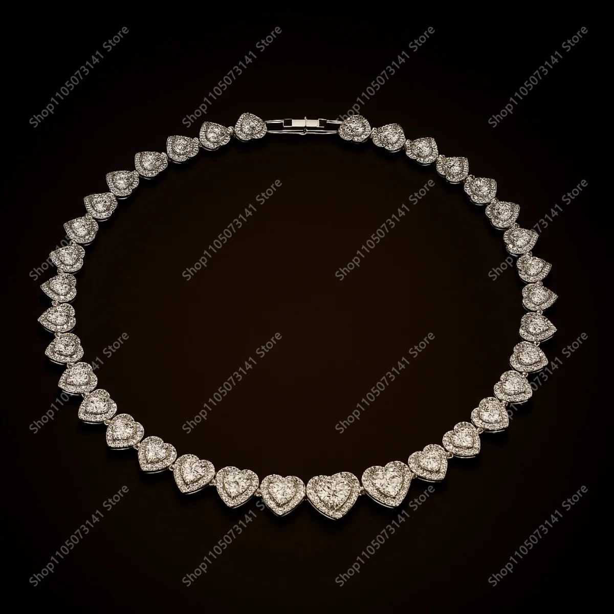 

Fashionable luxury condensed heart charm necklace, essential for weddings and parties, high-end jewelry - Valentine's gift