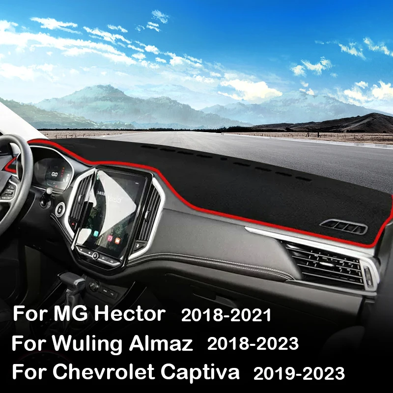 Auto-Armaturenbrett-Abdeckung für MG Hector für Chevrolet Captiva Wuling Almaz 2018 2019 2020 2021 2022 2023, Sonnenschutz-Pad-Zubehör