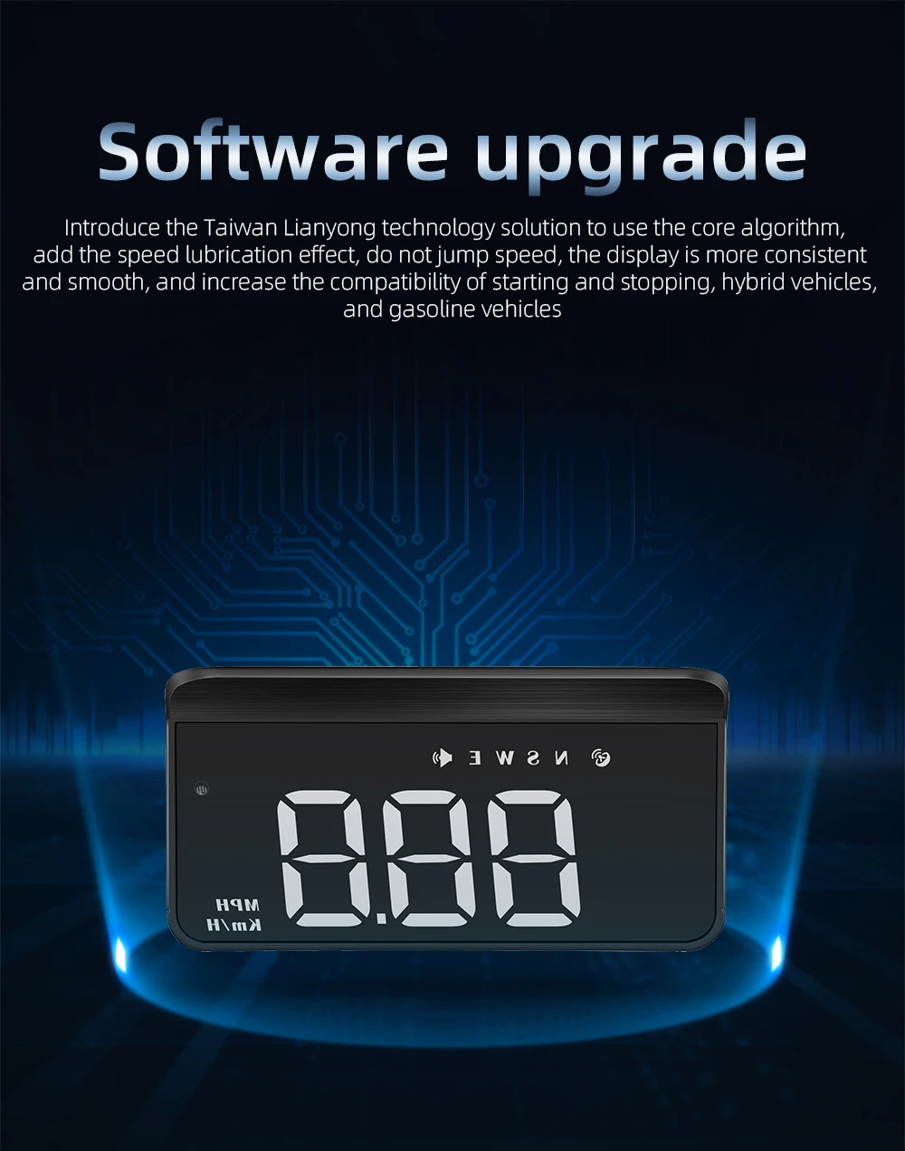 M1 GPS HUD Auto Head Up Display Kompass Geschwindigkeit MPH KMH Whit Alarm System Projektor Bordcomputer Windschutzscheibe Projektor Gauge ﻿ – Detail 17