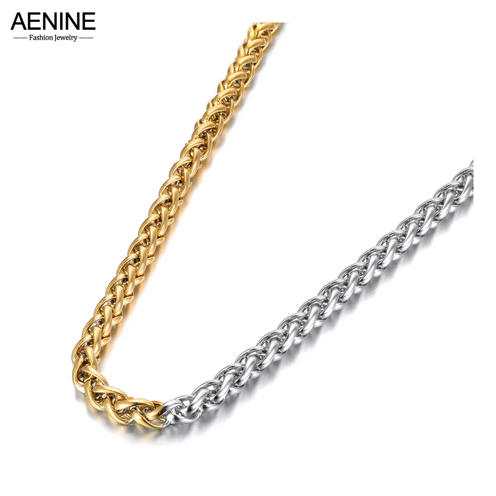 Aenine HipHop/Rock Titan Edelstahl Geometrie Anhänger Halskette für Frauen Männer trend ige 5mm Kette & Glieder Halskette an21148