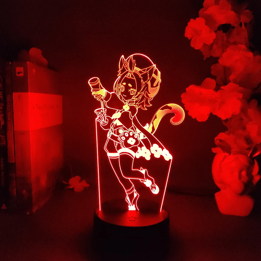 Anime 3D Lamp Genshin Gamer Girl Setup RGB Nightlight Colorful Things to Room Decor Cool Gift for Xmas Gift Diona Figure Lamps