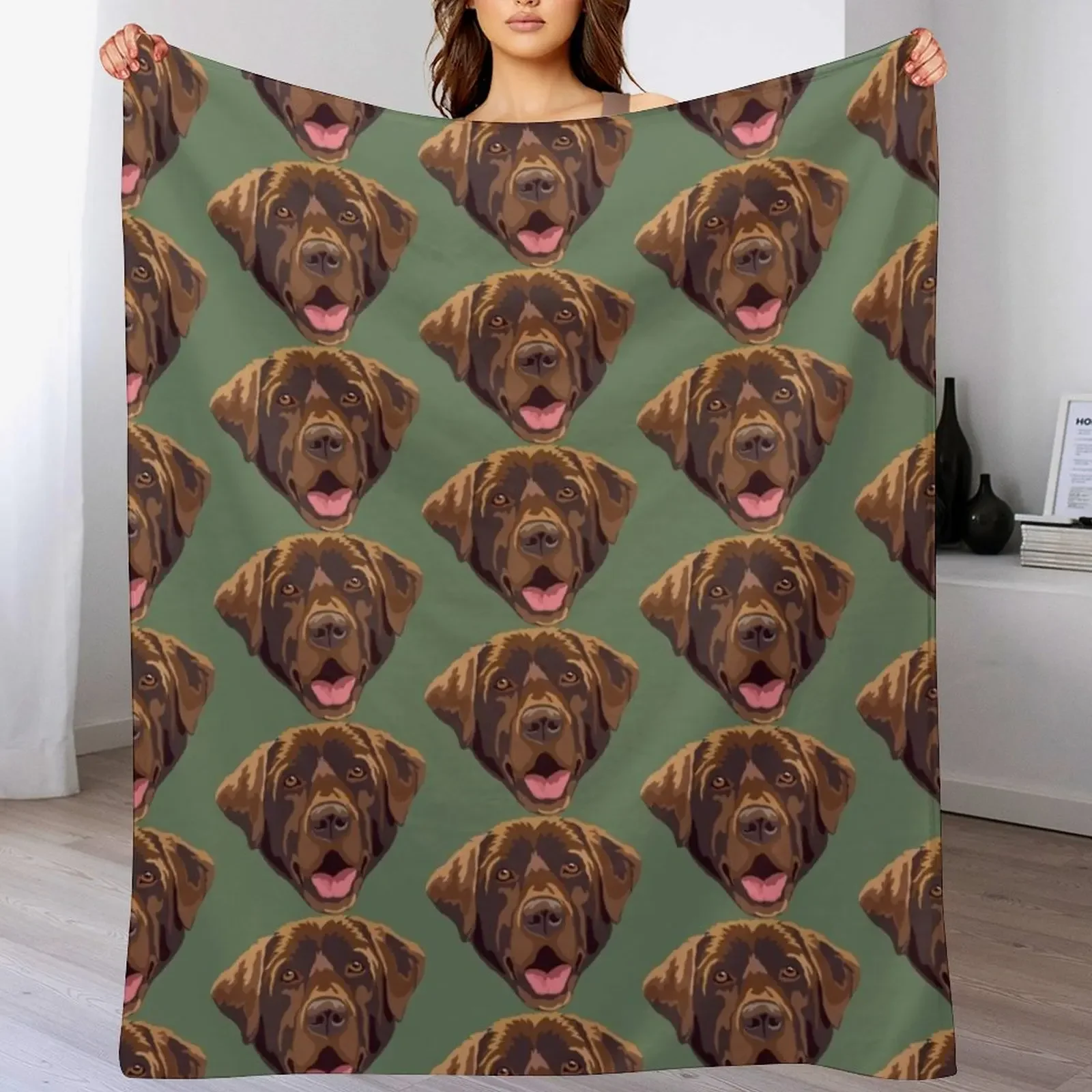 

Chocolate Labrador Throw Blanket for winter Flannels Giant Sofa Luxury Designer Blankets