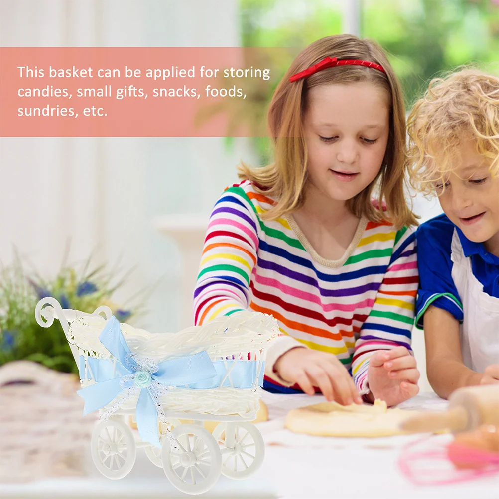 

2pcs Creative Shower Gift Wedding Flower Basket Basket For Wedding Party Favors Decoration Woven Candy Storage Flower Baskets