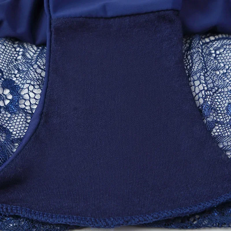 Bragas sexis de encaje para mujer, bragas transpirables de algodón sin costuras, calzoncillos transparentes para niñas, ropa interior de marca de