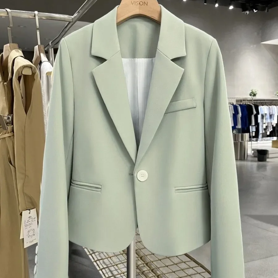 Blazer décontracté pour femmes, veste courte trempée, vêtements d'extérieur pour étudiants, mode printemps automne, saison adt, rue frite, nouveau, 2024