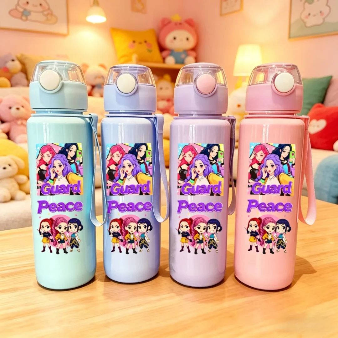 

3D Printed Pattern Water Bottle Cute & Girly, Fade-Resistant, Vibrant Colors, Leak-Proof, Portable, High-Aesthetic Straw Cup