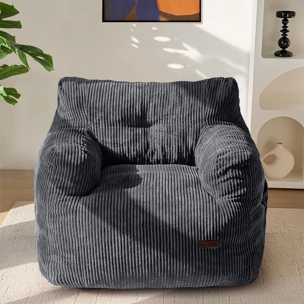 Modern Lazy Sofa Recliner Chair Portable Indoor/Outdoor Bean Bag Sofa Bed with Plush Fabric for Adults