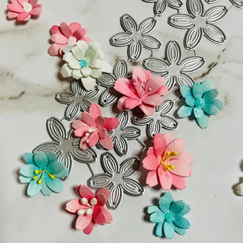 Kwiat Sakura wykrojniki do metalu dla majsterkowiczów Scrapbooking papierowe karty do albumu dekoracyjne rzemiosło wytłaczanie wykrojniki