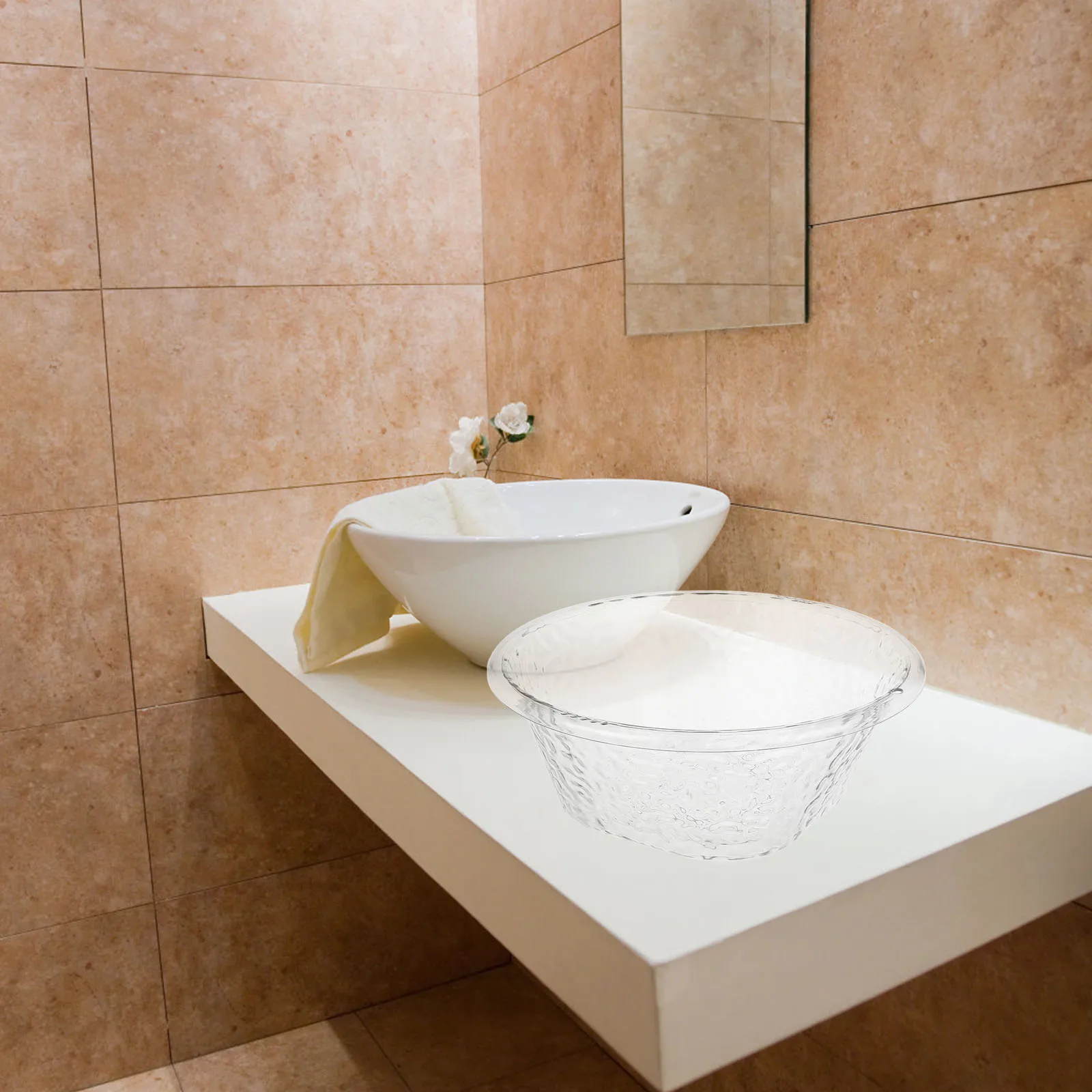 

Water Ripples Basin Clear Tub Plastic Household Multipurpose Washbasin Bathroom Foot Soaking Large Capacity Kitchen Sink Bowl