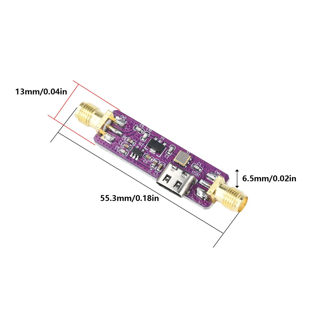 DC 5V 1090MHz Wave Filter 21dB Gain For ADS-B Power Supply Dual Connector Purple
